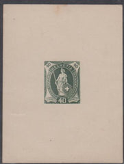 Switzerland 85P 1904 40c Dark Green Trial Die Proof