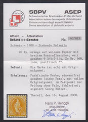 Switzerland 89 Fine NH Rich Color - Renggli Cert. cv $2,100