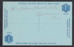 US Postal Stationary UX1EDb 1880 Charles K. Marshall VF