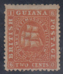 British Guiana 30 (SG 52) Mint No Gum, 1 short perf, perf 13 cv $90