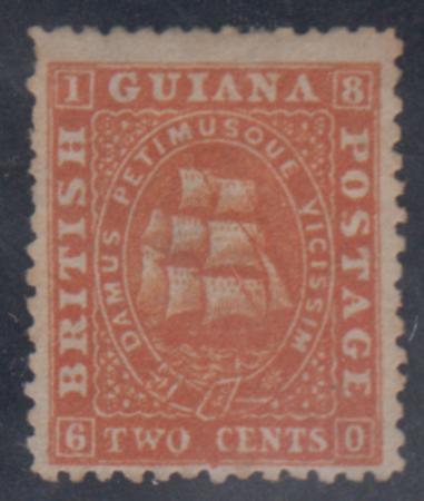 British Guiana 30 (SG 52) Mint No Gum, 1 short perf, perf 13 cv $90