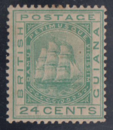 British Guiana 78 (SG 132) F - VF  Hinged Slight Thin cv $90-140