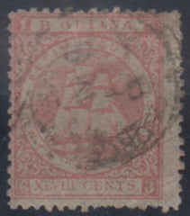 British Guiana 66a (SG 84) Fine Used 12 1/2x13 Rose cv $72.50