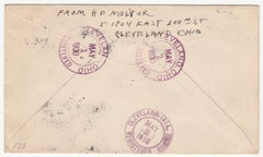 US Ohio, Cleveland 622, 636 Fancy Cancel Cover, Wagon Wheel