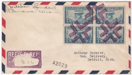 US Wisconsin, Manawa 650 Fancy Cancel Cover Crossroads