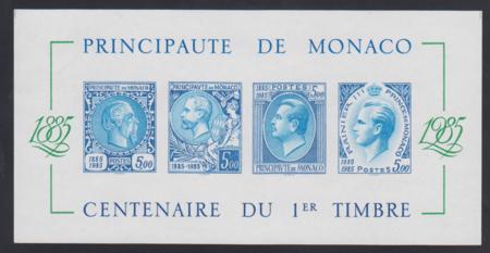 Monaco 1500 VF NH Imperf 1985 Stamp Centenaire S/S cv $530