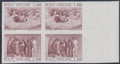 Vatican 590 - 91a XF NH Imperf Proof - Right Margin Block of 4 cv $1,175