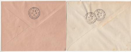 French Area - St. Nazaire Set of 2  Registered Covers with Postage Paid Labels