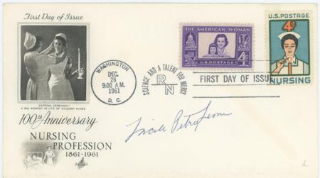 US 1961 1190 FDC Signed by Lucille Petry Leone, Founding Cadet Nurse