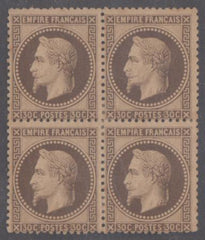 France 34a Ave - F Hinged Cert BEHR - Dark Brown cv $5,750