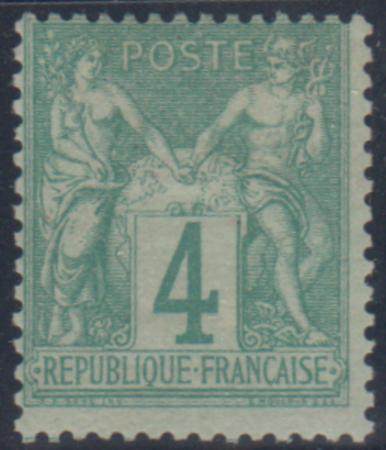 France 66 Fine Hinged Pale Green - Signed Calves cv $145