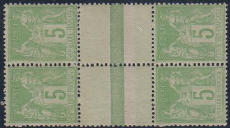 France 104/5 VF - XF Mint NH Pristine Gutterblock Type II on Top, Type I on Bottom