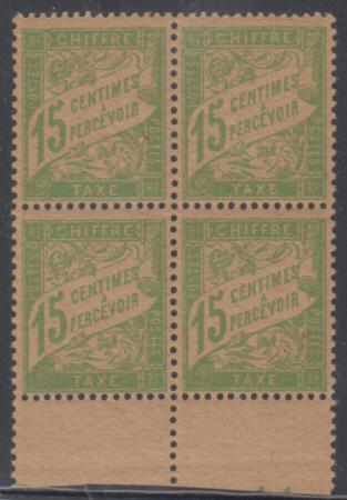 France J31 Fine Mint NH Pristine Block on "GC" Paper cv $200