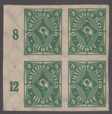 Germany 187a Mint NH Imperf Margin Block cv $300