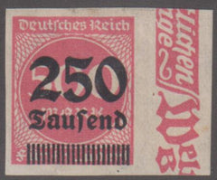 Germany 259a Mint Hinged Margin Imperf, Signed cv $52.50