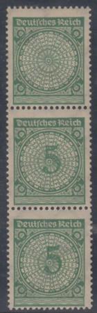 Germany 324b F - VF Mint LH Missing Denomination in a Strip of 3, cv $220