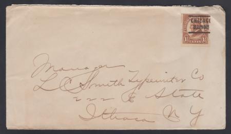 US 576 Chicago, IL Precancel Schermack on Cover to Smith Typewriter Co. F - VF cv $250