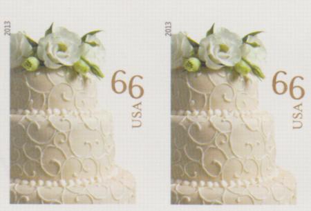 US 4735a Modern Imperf Wedding Cake Pair