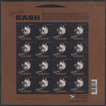 US 4789a Modern Imperf Johnny Cash Sheet