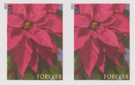 US 4816d Modern Imperf Poinsettia Pair