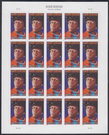 US 4856a Modern Imperf Shirley Chisholm Sheet