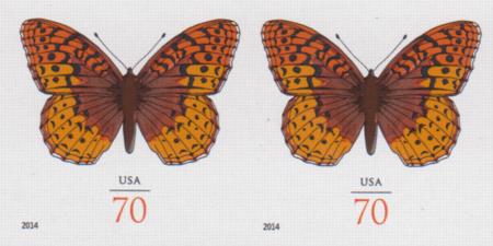 US 4859a Modern Imperf Spangled Fritillary Butterfly Pair
