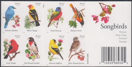 US 4882-91d Modern Imperf Songbirds(10) Booklet