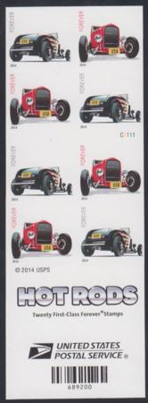 US 4908-9d Modern Imperf Hot Rods Pr Booklet