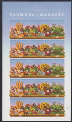 US 4912-15b Modern Imperf Farmers Market H-Strip of 4 Sheet
