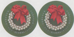 US 4936a Modern Imperf Silver Bells Wreath Pair