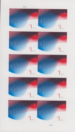 US 4953a Modern Imperf $1 Waves Sheet