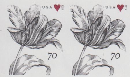 US 4960a Modern Imperf 70¢ Tulip Pair
