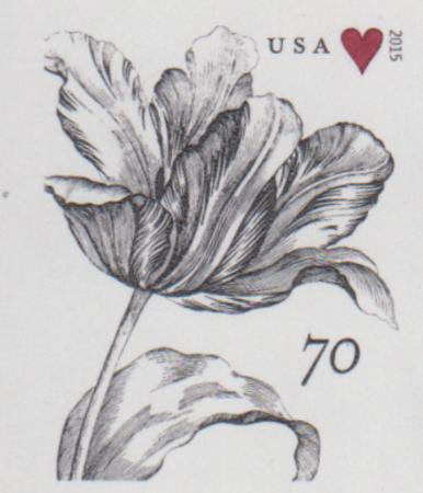 US 4960a Modern Imperf 70¢ Tulip Single