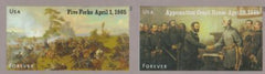 US 4980-1b Modern Imperf Horizontal Civil War Five Forks-Appomatox Strip