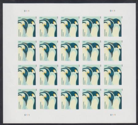 US 4989a Modern Imperf Emperor Penguins Sheet