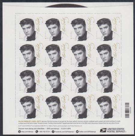 US 5009a Modern Imperf Elvis Sheet