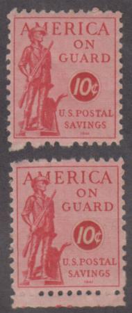 US PS11 Savings Stamp VF NH Set of 2 Wartime Blind Perfs