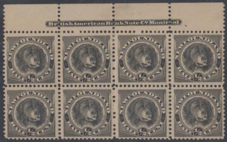 Newfoundland 58 NH/LH VF Imprint Block of 8 cv $176++