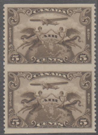 Canada C1c XF Mint LH Vertical Imperf Pair cv $225