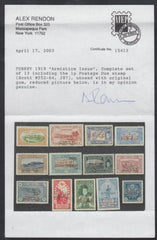 Turkey 552 - 564, J87 1919 Armistice Set - Rendon Cert cv $657