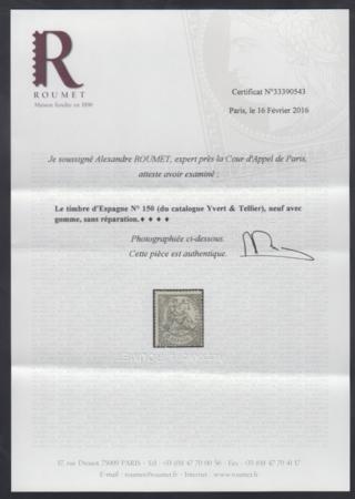 Spain 310 Fine Hinged Mint Rarity - Roumet Cert. cv $3,200