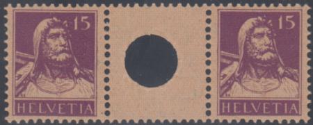 Switzerland SBK S10 Mint NH XF Large Hole Interspace Pair