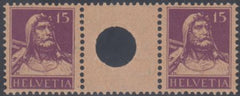 Switzerland SBK S10 Mint NH XF Large Hole Interspace Pair