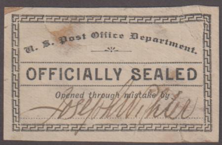 US LOX11 Post Office Seal Use On Piece, Damaged as Usual cv $175+