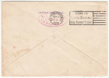 Liechtenstein 1930 Bremen Catapult Flight Cover to Bahamas