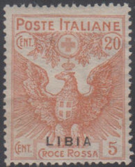 Libya B3 var. VF Mint LH Overprint at Bottom cv £40.00