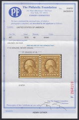 US 457 Washington / Franklin XF Mint NH Pair - PF Cert cv $225