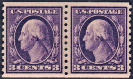 US 445 Washington / Franklin VF - XF+ Mint Hinged, Rich Color, 25mm High cv as 90 $775