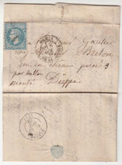 France Ballon Monte . Le "Armand Barbes" VF Paris cancel, sent to Dieppe