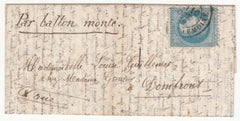 France Ballon Monte . Le "Washington" VF  letter sent to Domfront